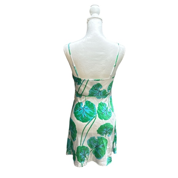 Diane Von Furstenberg Satin Slip Dress 
Geranium Leaf Design - Picture 2 of 9